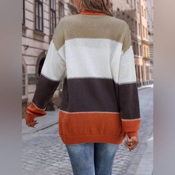 Button front color block cardigan. Never wore it. - Picture 6 of 10